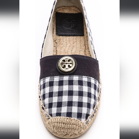 Tory Burch Beacher Brigh Navy Espidrilles Flats Jute Leather Designer #715 - Picture 10 of 16